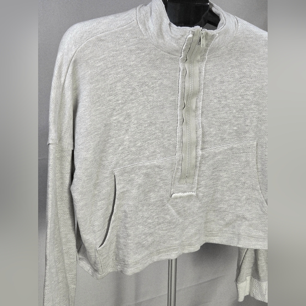 Bucket List Oversize Crop Elevated Basic 1/4 Zip … - image 3